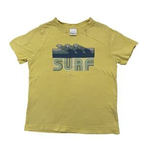 HANNA ANDERSSON Surf Waves Light Yellow Graphic Tee Size 6-7 Kids Cotton